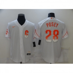 Men's San Francisco Giants #28 Buster Posey Nike White 2021 City Connect Replica Player Jersey