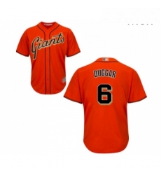 Mens San Francisco Giants 6 Steven Duggar Replica Orange Alternate Cool Base Baseball Jersey 