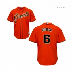 Mens San Francisco Giants 6 Steven Duggar Replica Orange Alternate Cool Base Baseball Jersey 