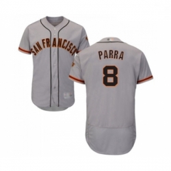 Mens San Francisco Giants 8 Gerardo Parra Grey Road Flex Base Authentic Collection Baseball Jersey