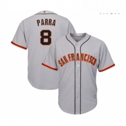 Mens San Francisco Giants 8 Gerardo Parra Replica Grey Road Cool Base Baseball Jersey 