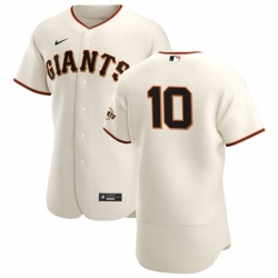 San Francisco Giants 10 Evan Longoria Men Nike Cream Home 2020 Authentic Player MLB Jersey
