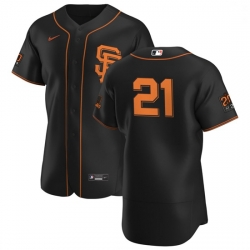 San Francisco Giants 21 Joey Bart Men Nike Black Alternate 2020 Authentic 20 at 24 Patch Player MLB Jersey