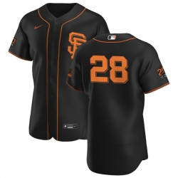 San Francisco Giants 28 Buster Posey Men Nike Black Alternate 2020 Authentic 20 at 24 Patch Player MLB Jersey