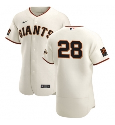 San Francisco Giants 28 Buster Posey Men Nike Cream Home 2020 Authentic 20 at 24 Patch Player MLB Jersey