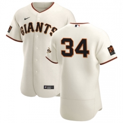 San Francisco Giants 34 Kevin Gausman Men Nike Cream Home 2020 Authentic 20 at 24 Patch Player MLB Jersey