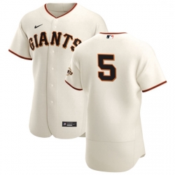 San Francisco Giants 5 Mike Yastrzemski Men Nike Cream Home 2020 Authentic Player MLB Jersey