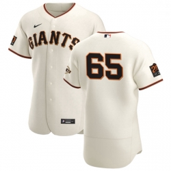 San Francisco Giants 65 Sam Coonrod Men Nike Cream Home 2020 Authentic 20 at 24 Patch Player MLB Jersey