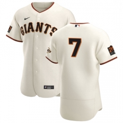 San Francisco Giants 7 Donovan Solano Men Nike Cream Home 2020 Authentic 20 at 24 Patch Player MLB Jersey