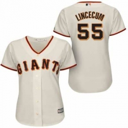 Women San Francisco Giants Tim Lincecum 55 White Stitched Cool Base MLB Jersey
