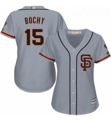 Womens Majestic San Francisco Giants 15 Bruce Bochy Authentic Grey Road 2 Cool Base MLB Jersey
