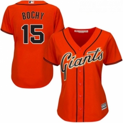 Womens Majestic San Francisco Giants 15 Bruce Bochy Authentic Orange Alternate Cool Base MLB Jersey