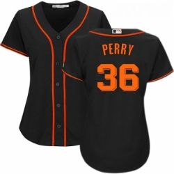 Womens Majestic San Francisco Giants 36 Gaylord Perry Authentic Black Alternate Cool Base MLB Jersey