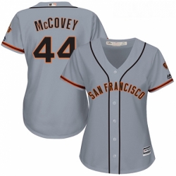 Womens Majestic San Francisco Giants 44 Willie McCovey Authentic Grey Road Cool Base MLB Jersey