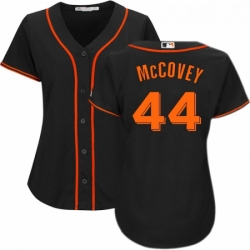 Womens Majestic San Francisco Giants 44 Willie McCovey Replica Black Alternate Cool Base MLB Jersey