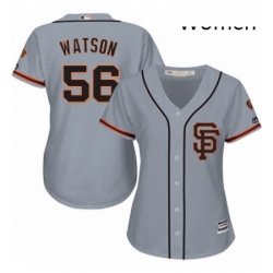 Womens Majestic San Francisco Giants 56 Tony Watson Authentic Grey Road 2 Cool Base MLB Jersey 