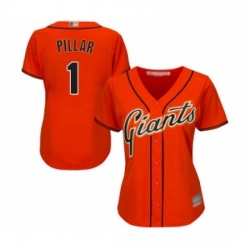 Womens San Francisco Giants 1 Kevin Pillar Replica Orange Alternate Cool Base Baseball Jersey 