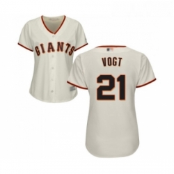 Womens San Francisco Giants 21 Stephen Vogt Replica Cream Home Cool Base Baseball Jersey 