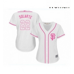 Womens San Francisco Giants 22 Yangervis Solarte Replica White Fashion Cool Base Baseball Jersey 