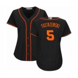 Women's San Francisco Giants #5 Mike Yastrzemski Authentic Black Alternate Cool Base Baseball Player Jersey