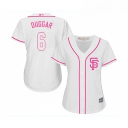 Womens San Francisco Giants 6 Steven Duggar Replica White Fashion Cool Base Baseball Jersey 