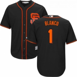 Youth Majestic San Francisco Giants 1 Gregor Blanco Authentic Black Alternate Cool Base MLB Jersey 