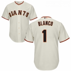 Youth Majestic San Francisco Giants 1 Gregor Blanco Authentic Cream Home Cool Base MLB Jersey 
