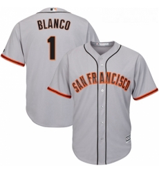Youth Majestic San Francisco Giants 1 Gregor Blanco Authentic Grey Road Cool Base MLB Jersey 
