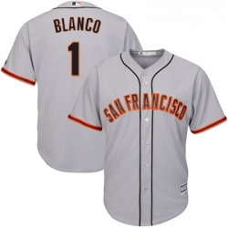 Youth Majestic San Francisco Giants 1 Gregor Blanco Authentic Grey Road Cool Base MLB Jersey 