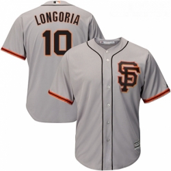 Youth Majestic San Francisco Giants 10 Evan Longoria Authentic Grey Road 2 Cool Base MLB Jersey 