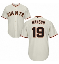 Youth Majestic San Francisco Giants 19 Alen Hanson Replica Cream Home Cool Base MLB Jersey 