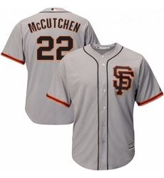 Youth Majestic San Francisco Giants 22 Andrew McCutchen Authentic Grey Road 2 Cool Base MLB Jersey 