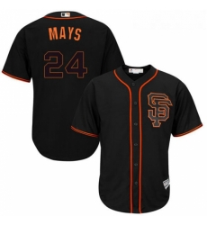 Youth Majestic San Francisco Giants 24 Willie Mays Authentic Black Alternate Cool Base MLB Jersey