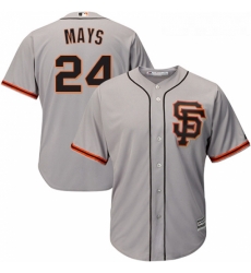 Youth Majestic San Francisco Giants 24 Willie Mays Authentic Grey Road 2 Cool Base MLB Jersey