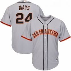 Youth Majestic San Francisco Giants 24 Willie Mays Authentic Grey Road Cool Base MLB Jersey