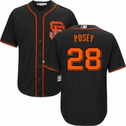 Youth Majestic San Francisco Giants 28 Buster Posey Replica Black Alternate Cool Base MLB Jersey