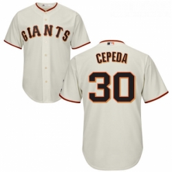 Youth Majestic San Francisco Giants 30 Orlando Cepeda Authentic Cream Home Cool Base MLB Jersey