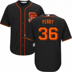 Youth Majestic San Francisco Giants 36 Gaylord Perry Authentic Black Alternate Cool Base MLB Jersey