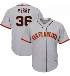 Youth Majestic San Francisco Giants 36 Gaylord Perry Replica Grey Road Cool Base MLB Jersey