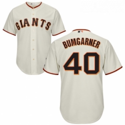 Youth Majestic San Francisco Giants 40 Madison Bumgarner Authentic Cream Home Cool Base MLB Jersey