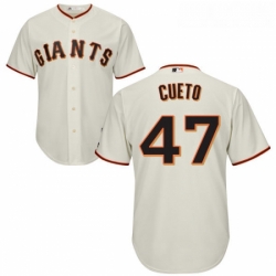 Youth Majestic San Francisco Giants 47 Johnny Cueto Replica Cream Home Cool Base MLB Jersey
