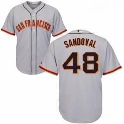 Youth Majestic San Francisco Giants 48 Pablo Sandoval Authentic Grey Road Cool Base MLB Jersey 