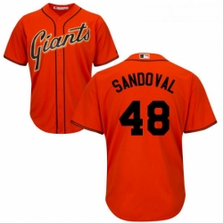 Youth Majestic San Francisco Giants 48 Pablo Sandoval Authentic Orange Alternate Cool Base MLB Jersey 