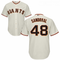 Youth Majestic San Francisco Giants 48 Pablo Sandoval Replica Cream Home Cool Base MLB Jersey 