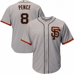 Youth Majestic San Francisco Giants 8 Hunter Pence Authentic Grey Road 2 Cool Base MLB Jersey
