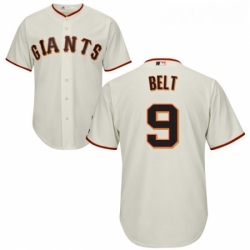 Youth Majestic San Francisco Giants 9 Brandon Belt Authentic Cream Home Cool Base MLB Jersey
