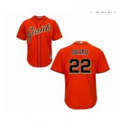 Youth San Francisco Giants 22 Yangervis Solarte Replica Orange Alternate Cool Base Baseball Jersey 