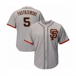 Youth San Francisco Giants #5 Mike Yastrzemski Grey Alternate Flex Base Authentic Collection Baseball Player Jersey