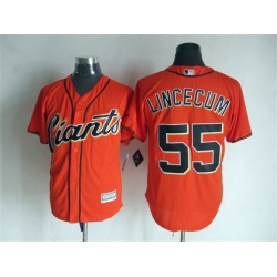 Youth San Francisco Giants Tim Lincecum 55 Orange Stitched Cool Base MLB Jersey
