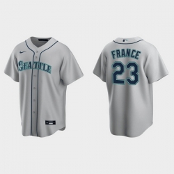 Men Seattle Mariners 23 Ty France Gray Cool Base Stitched Jersey